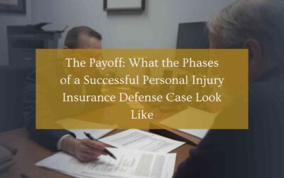 The Payoff: What the Phases of a Successful Personal Injury Insurance Defense Case Look Like